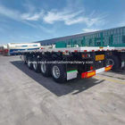 Q345B Steel 60 Ton Flatbed Semi Trailer Shipping Container 12.00R22.5 Tire